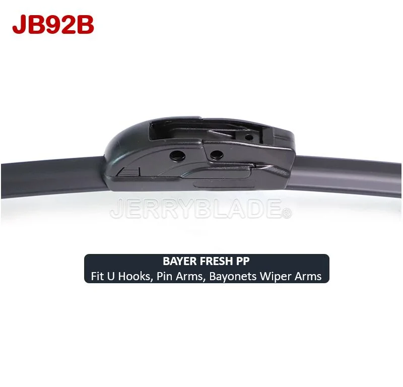 Jerryblade Universal Hook Pin Bayonet Frameless Wiper Blade Flat Beam Blade Centric Aerotwin for LHD & Rhd Jb92b Hot Sales OEM Factory Supply 12''-28''