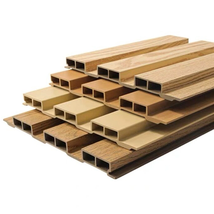 Compuesto de madera Paneles de pared interior de estrías de PVC Panel Panel de pared Clading WPC