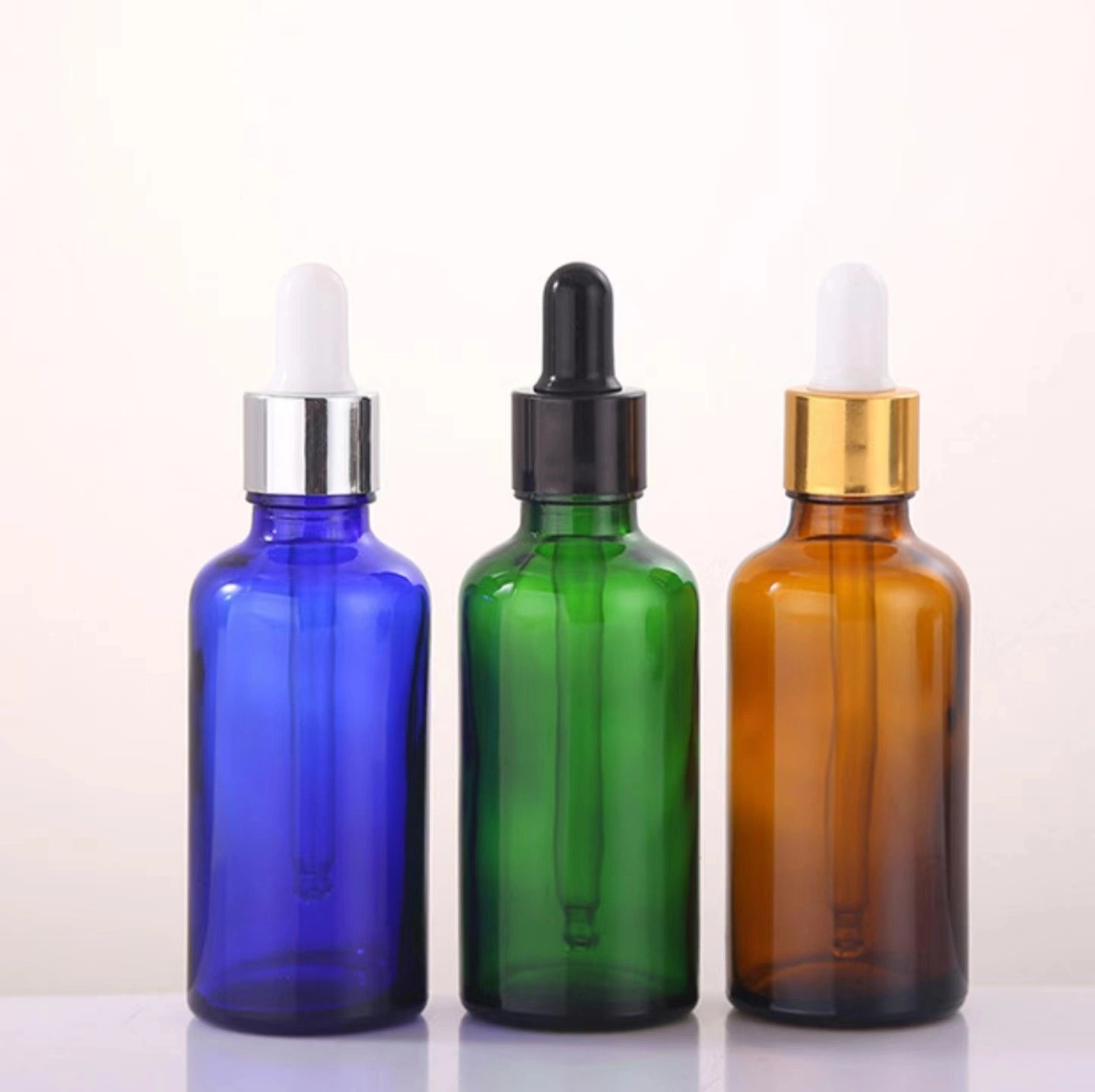 15ml 30ml 50ml Transparent Glass Dropper Bottle with Gold Caps