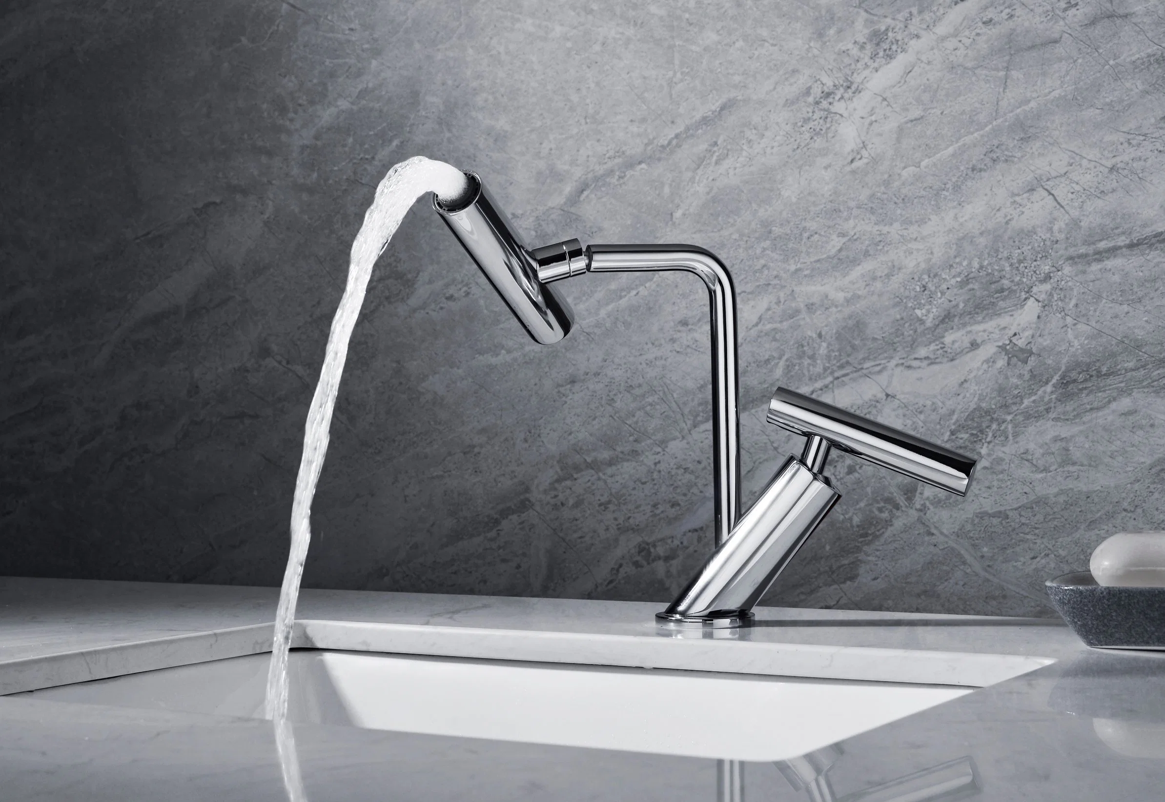 Chrome Single Lever Basin Mixer Holding Series