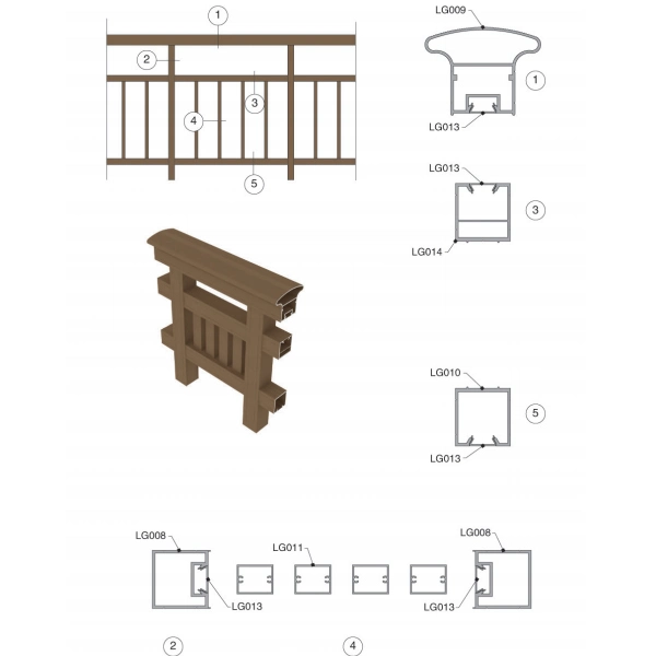 Balconette aluminio clavado, balconette aluminio clavado, Fabricante moderno Diseño aluminio pasamanos &amp; aluminio balaustrada