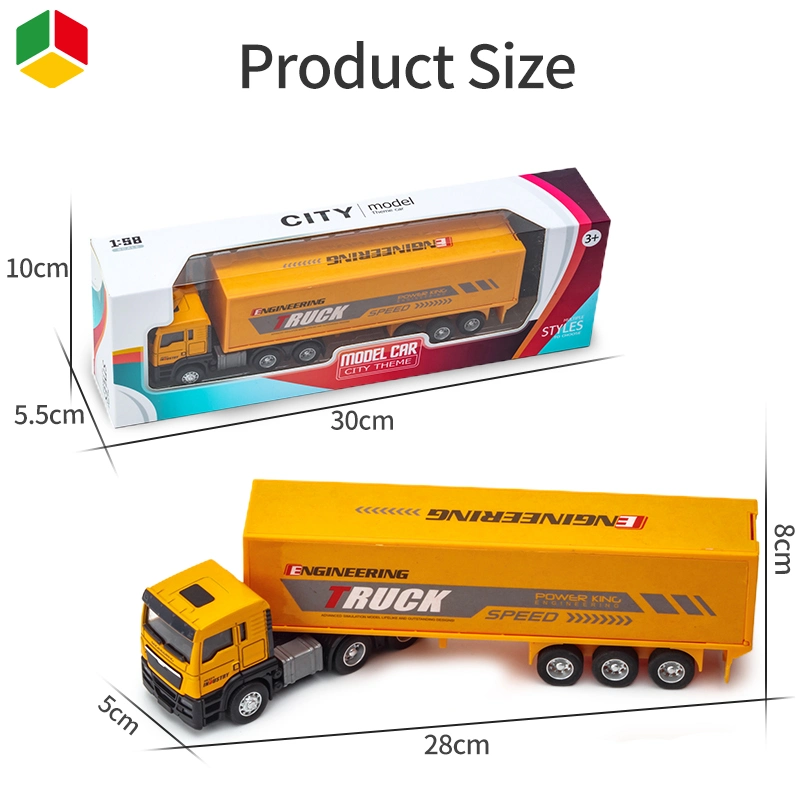 QS Promotion Gift Wholesale/Supplierr High quality/High cost performance  OEM Pull Back 1/58 Alloy Die Casting Metal Container Models Kids Diecast Construction Trucks Car Vehicles Toy