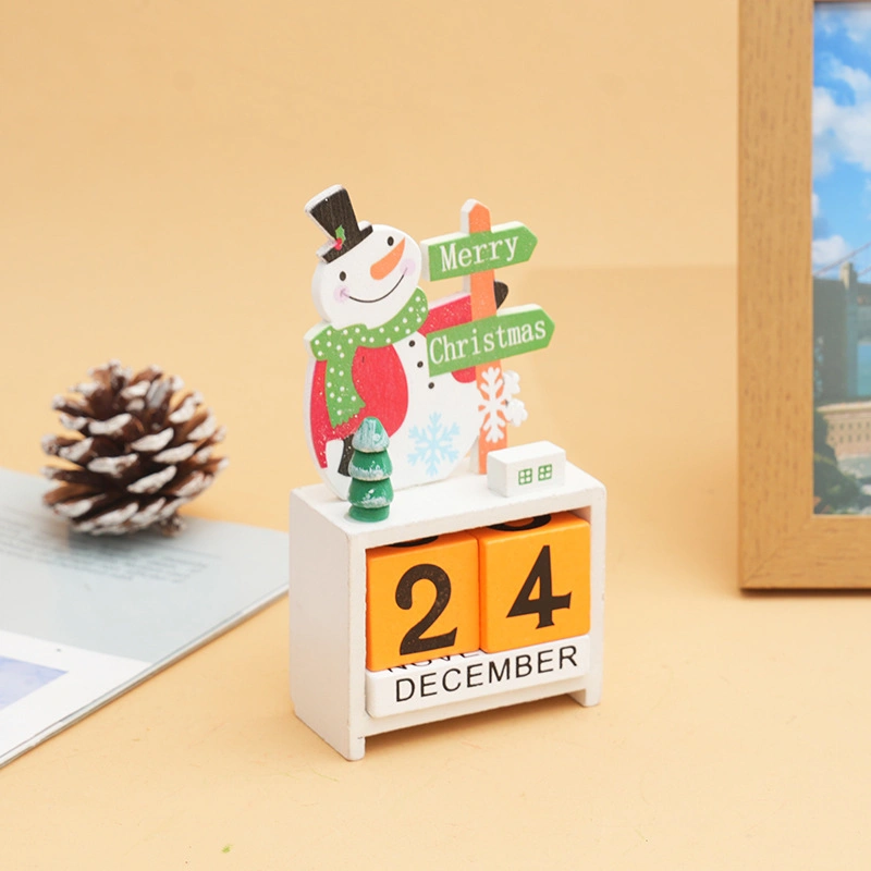 Wholesale/Suppliercute Christmas Elk Snowman Santa Christmas Decorative Wooden Calendar