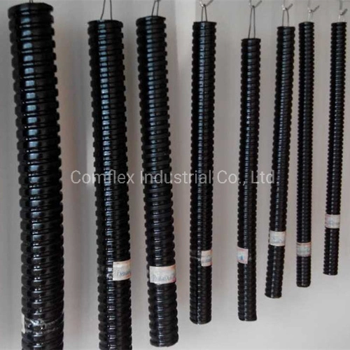 High Temperature Orange PVC Flexible Corrugated Conduit, PVC Flat Coated Flexible Metal Conduit for Electric Cable!