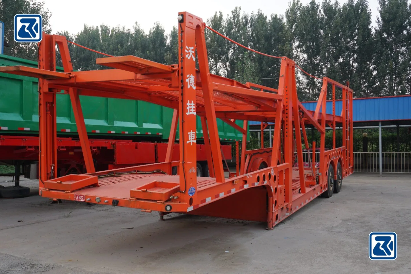 2 Axle Car Trailer Chassis Cars Carrier Semi Trailer Light Cargo Car Transportation Semi Trailers Vehicle