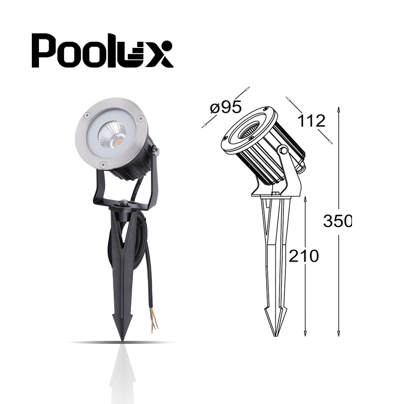 10W12V Blanco cálido de 24V 96mm de aluminio presofundido paisaje LED Luz césped Spike Spot de la luz de jardín al aire libre