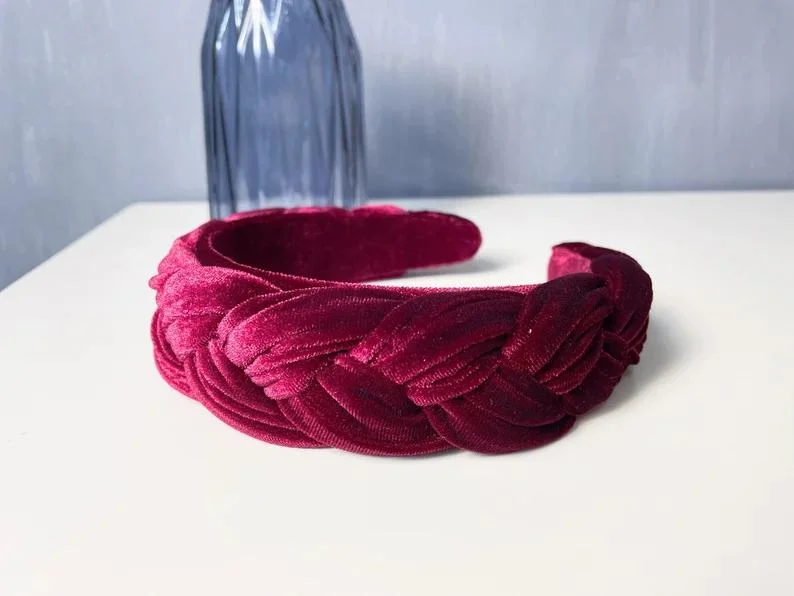 Velvet Women Headbands Braided Hair Band Padded Hair Hoop Boho Headband Matador Headband Hair Accessory