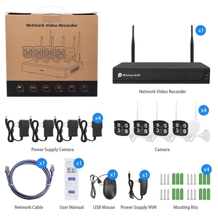 Tuya Smart Plug Play камеры CCTV комплект беспроводного сетевого видеорегистратора камеры видеонаблюдения DIY пакет WiFi IP-камера для домашних систем безопасности для систем видеонаблюдения и безопасности беспроводных сетей камеры