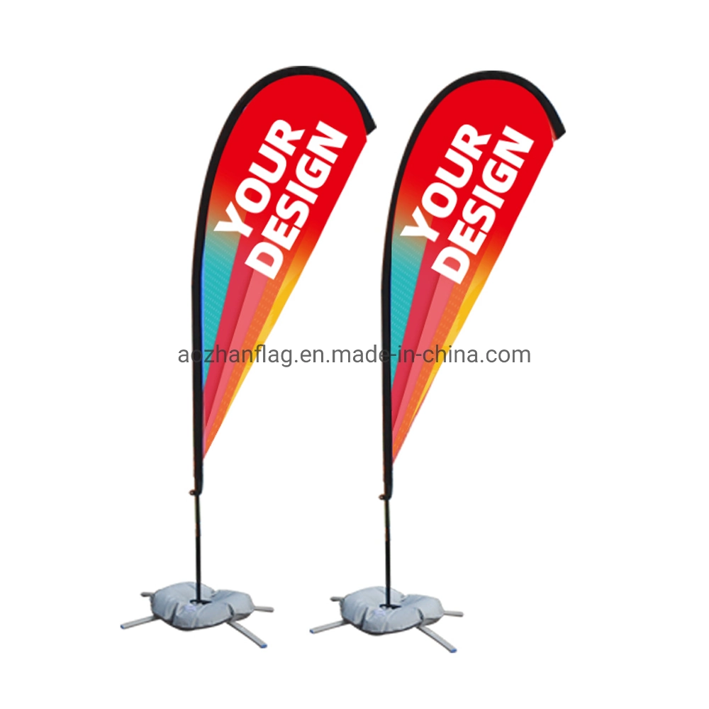 Canada Best Selling 15 Feet Drop Shape Beachflags Outdoor Advertising Display Stand Banner Bow Head Flying Banner Flag Stand