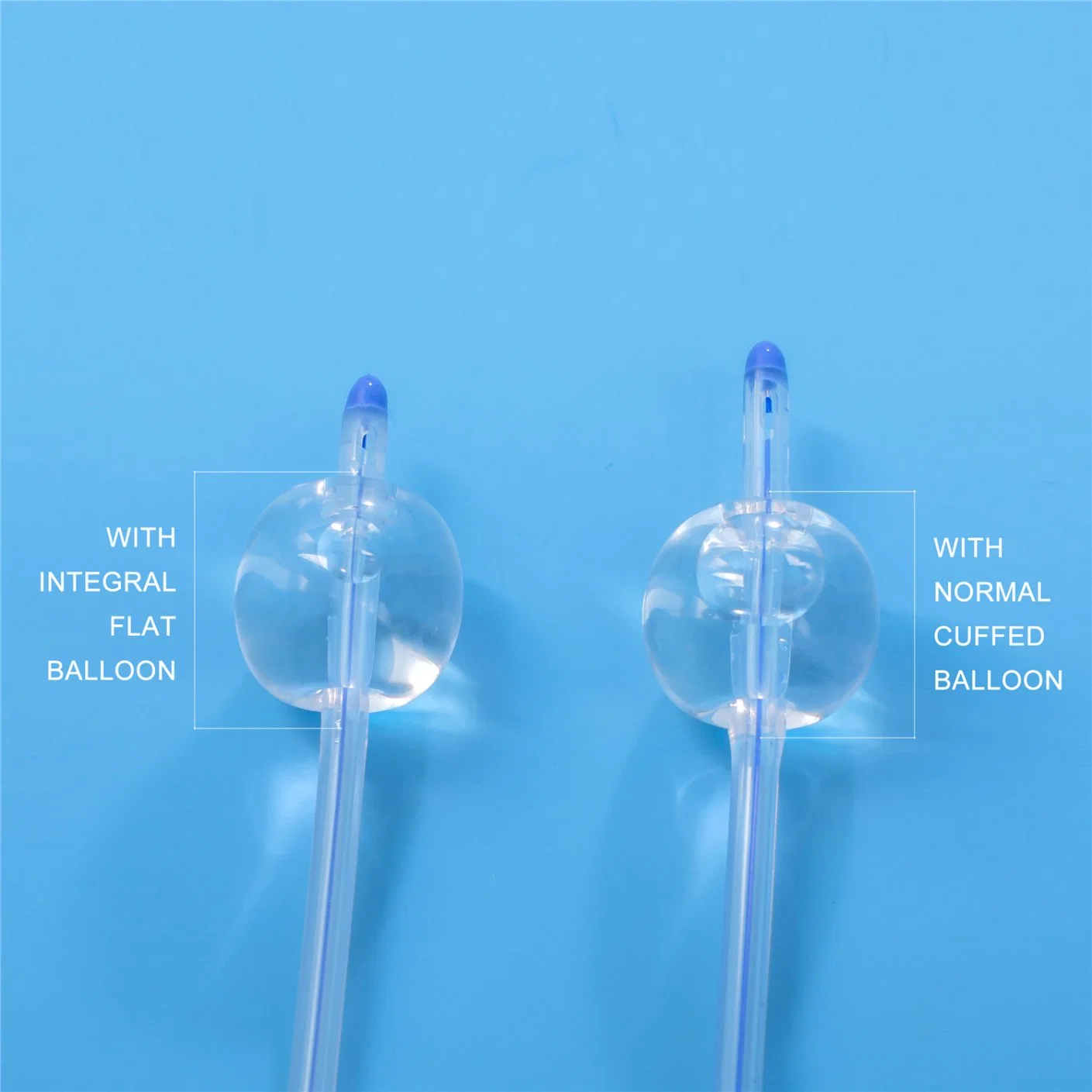 Integrated Balloon Silicone Foley Catheter with Tiemann Tip, Open Tip, Round Tip, 2 Way, 3 Way Uretheral or Suprapubic Use Factory