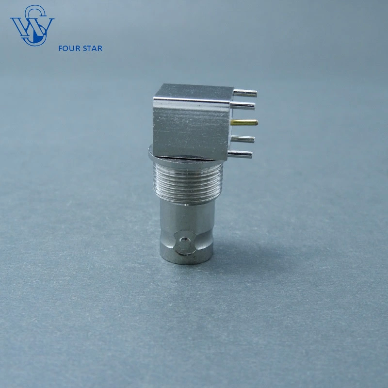 Durable RF Coaxial BNC Female Jack Bulkhead Right Angle Connector for PCB Mount