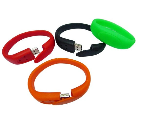 Promotional Colorful PVC Material Wrist Band USB Flash Disk 2.0 Eco Friendly