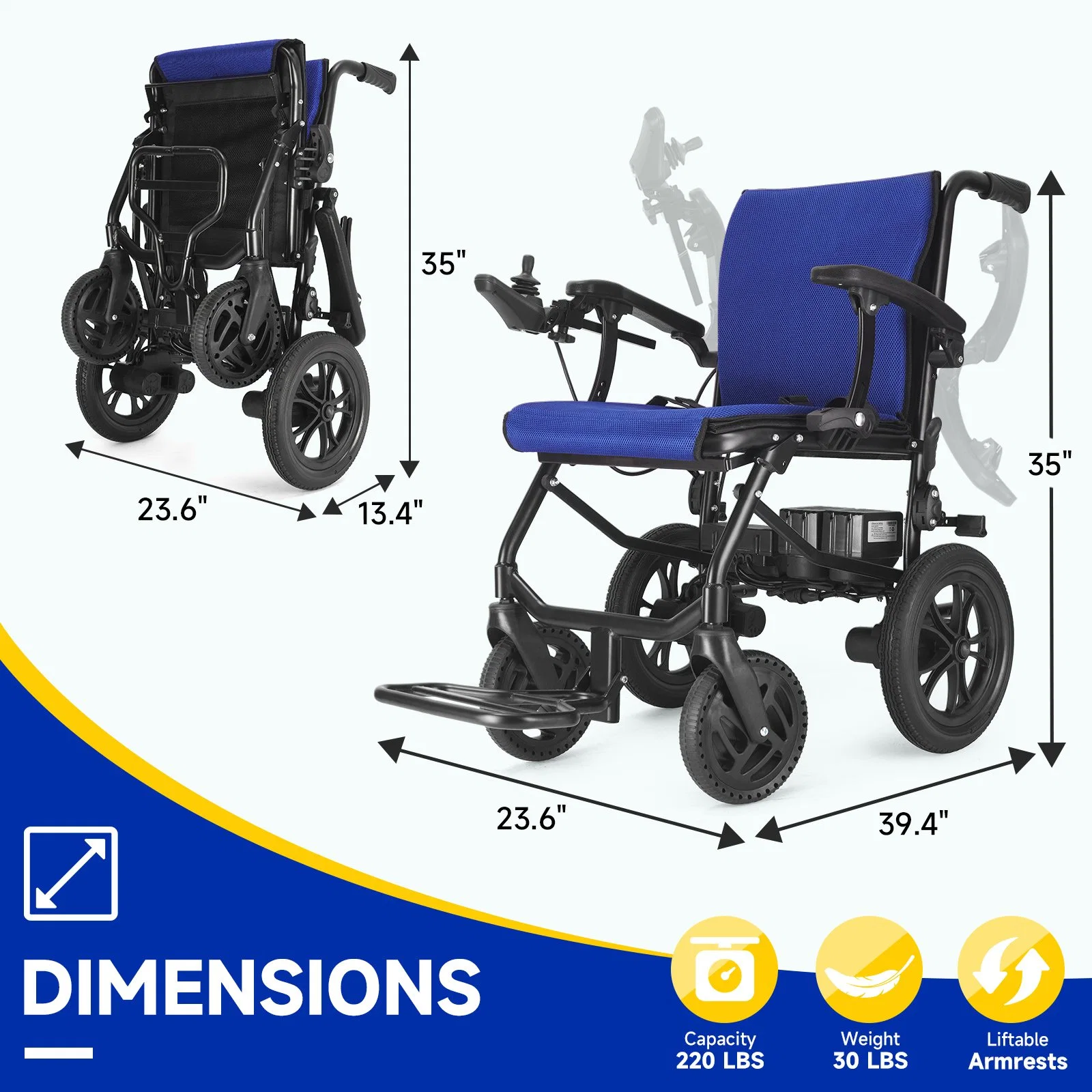 Factory Direct Sale Amazon Top Seller Electric Wheelchair for Handicapped and The Elderly