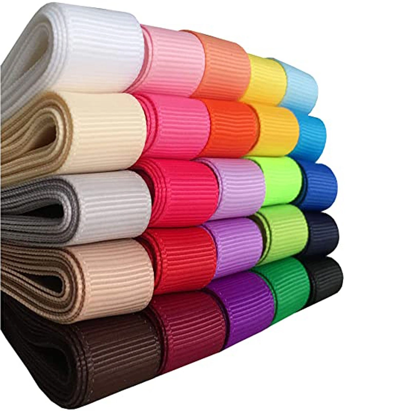 Wholesale/Supplier Custom Polyester Grosgrain Ribbon in 100 Yards Spool Roll Packing 196 Colors Available From 3 mm to 100 mm