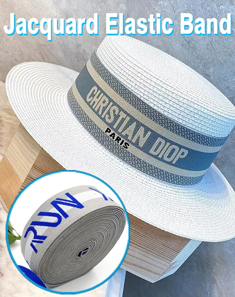Correa elástica de nylon de doble cara para sombreros de jacquard personalizada en fábrica