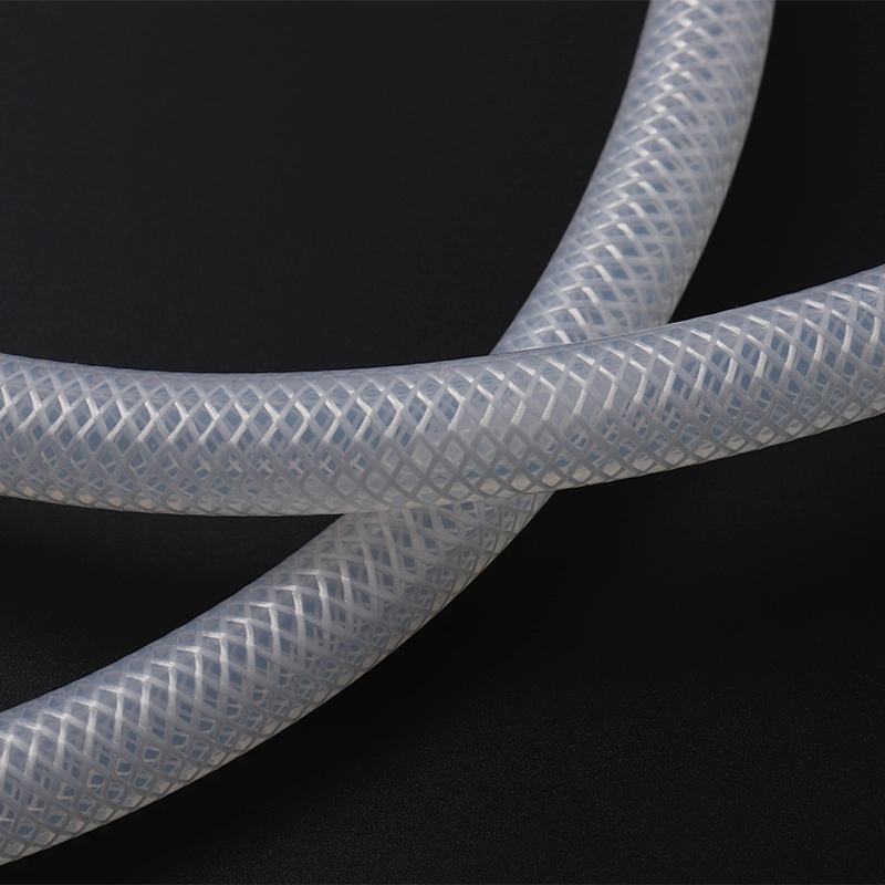 Manufacturers Supply Food Grade Silicone Braided Hose Reinforced Silicone Mesh Pipe