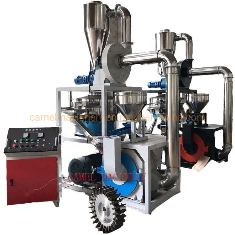 High Quality Disc Type Mill Plastic PE PP EVA Pet HDPE Grinder Pulverizing Machine with Dust Collection Bag