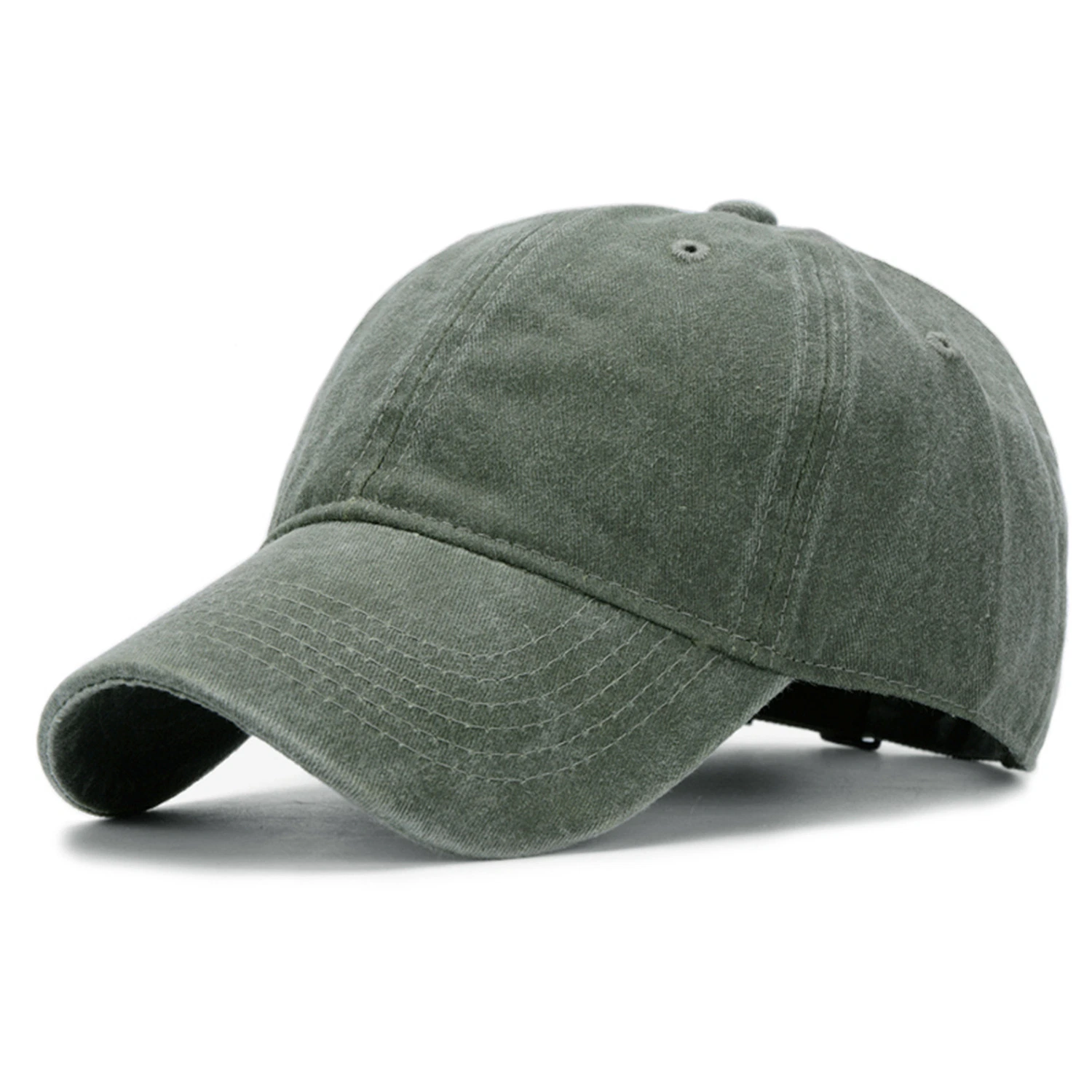 Baseball Cap American Solid Color Light Plate Men's and Women's Duckbill Caps Worn-out Washed Cotton Sun Caps