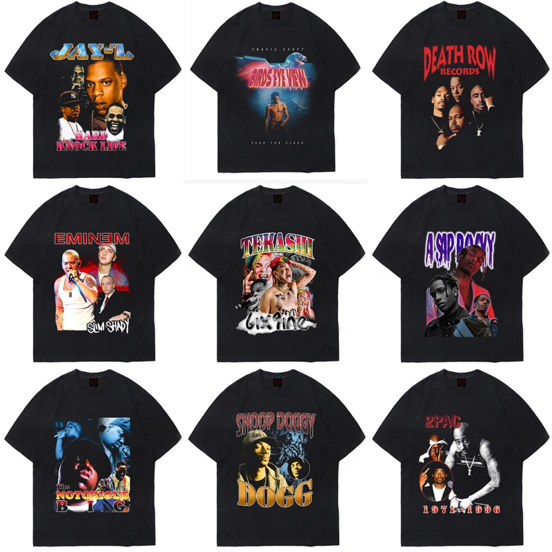 Hip Hop Streetwear Camisetas gráficas para hombres, camiseta de lavado ácido, camiseta de gran peso, vintage y sobredimensionada, ropa de hombre, camisetas personalizadas DTG.