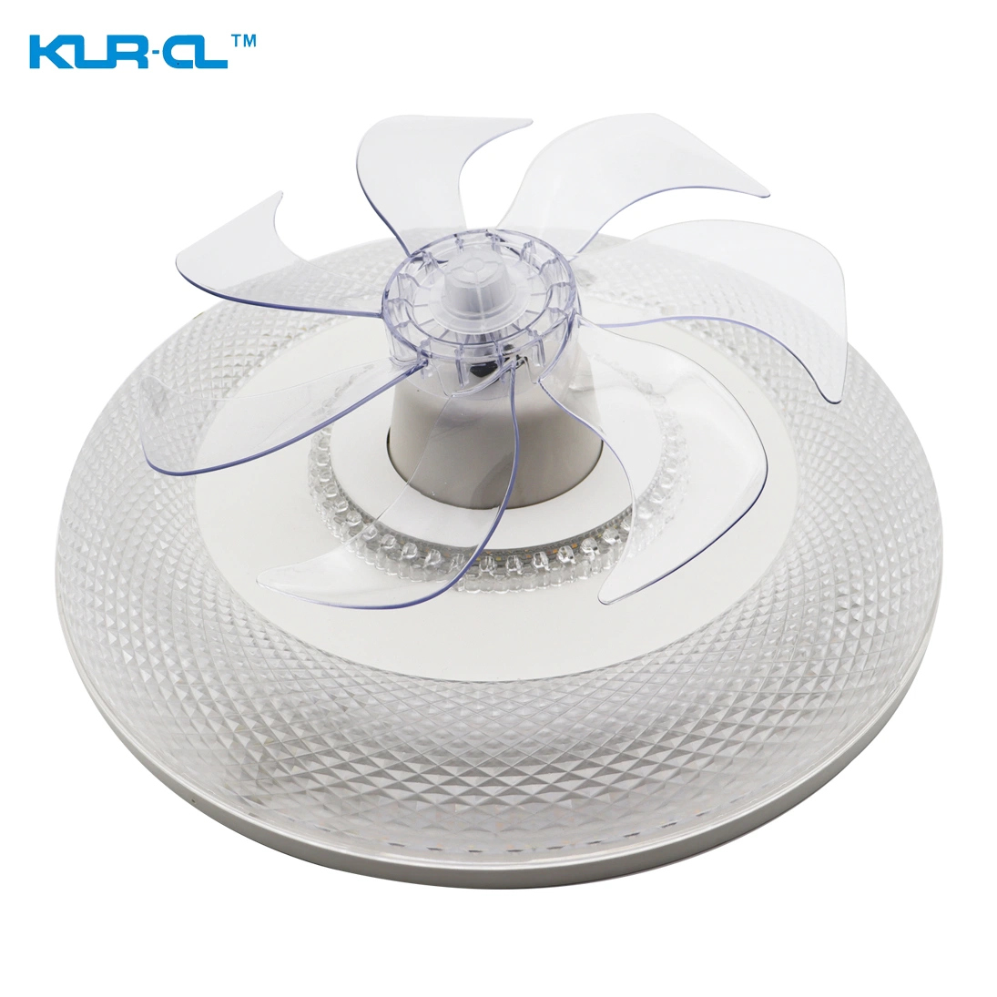 Flush Mounted Transparent Low Profile Light Dimmable Cooling 2.4G Wireless Control Energy Saving Ceiling Fan Light