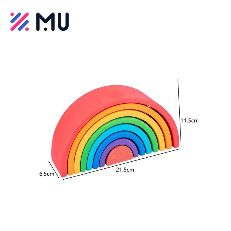 Rainbow Shape SetNesting Stacker jouer en bois Montessori Toys pour enfants