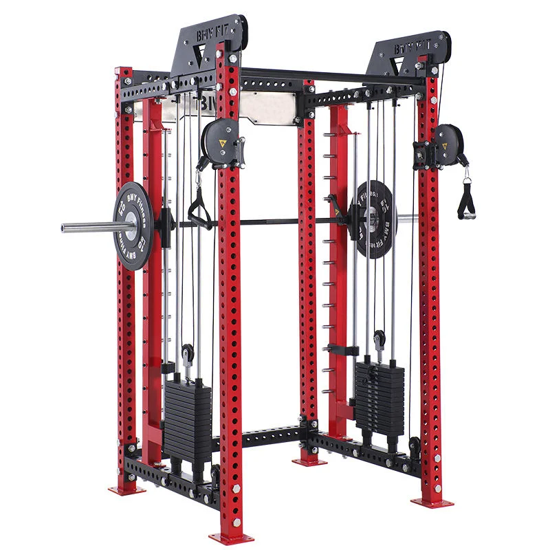 Tout en un équipement de gymnase à fonction multiple, support de squat et machine Smith.