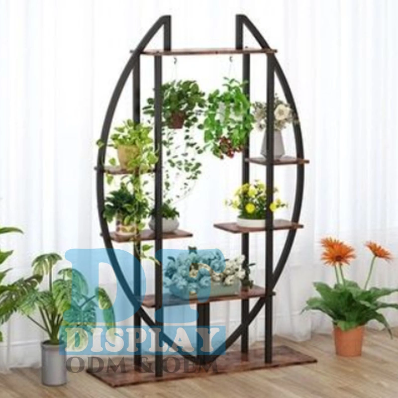 Nueva Popularidad Flower Shop Black Outdoor Plant Rack Metal Flower Soporte de exhibición moderno Flower Stand