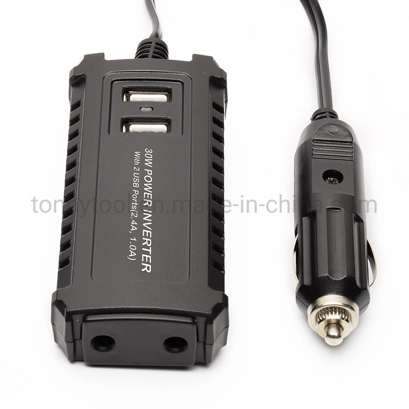 Tonny 30W Convertisseur de Puissance DC 12V vers 220 AC Mini Convertisseur de Voiture avec Chargeur 3.1A Double USB