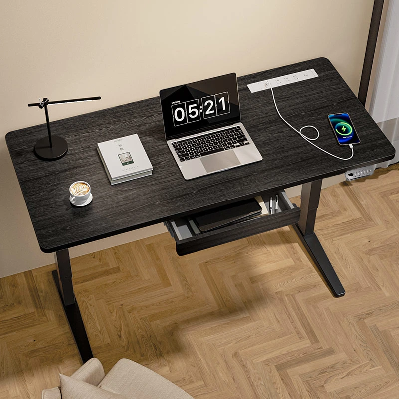 Table de bureau à hauteur réglable électrique et double élévation motorisée Bureau avec mobilier