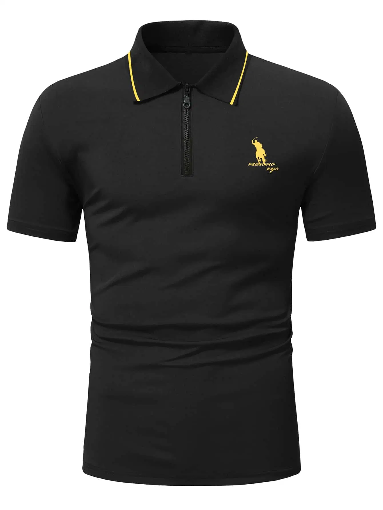 Polo Neck with Zip Tshirts 100% Cotton Embroidered Men's Shirt Custom Golf Polo Shirts Custom Logo Polos T Shirts for Men