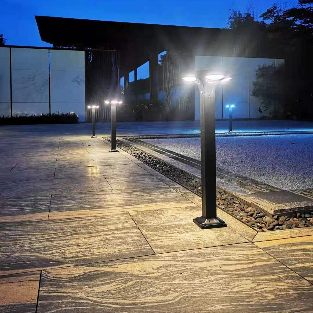 CE IP65 aluminio LED decorativo exterior Bollard lámpara Jardín Solar Luz para el camino de Lawn Yard