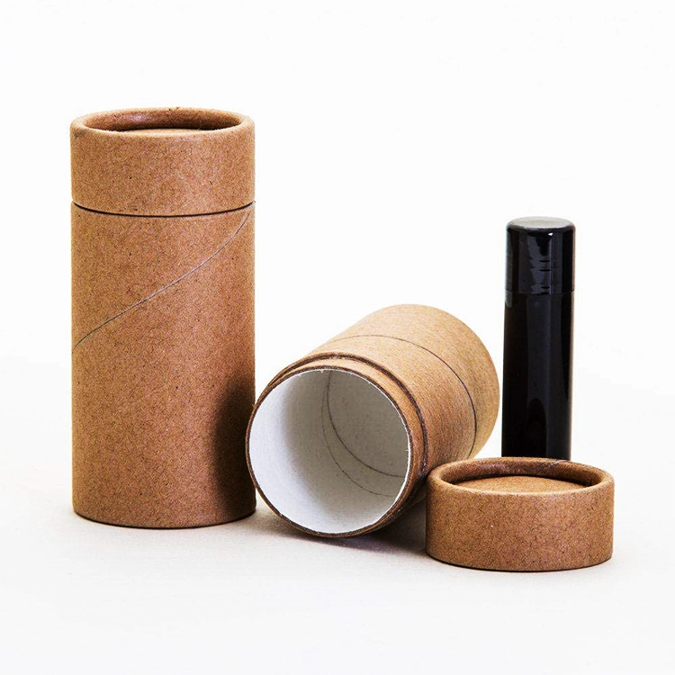 Customized Cylinder Printed Round Kraft Paper Tea Can Bag Packaging Tubes Box