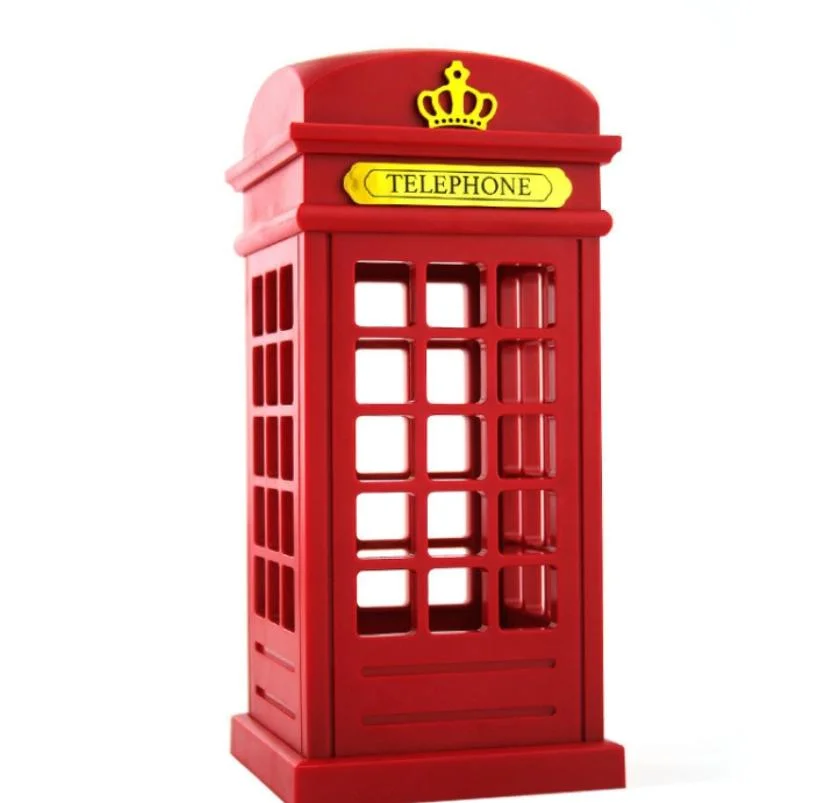 Phone Booth Shaped Night Light Battery Powered USB Cable Rechargeable Brightness Adjustable