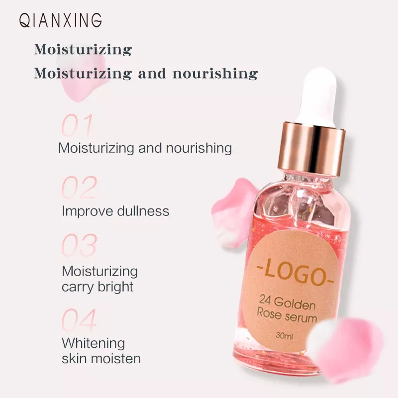 Private Label Natural Rose Gold Serum Anti Aging Wrinkle for Face