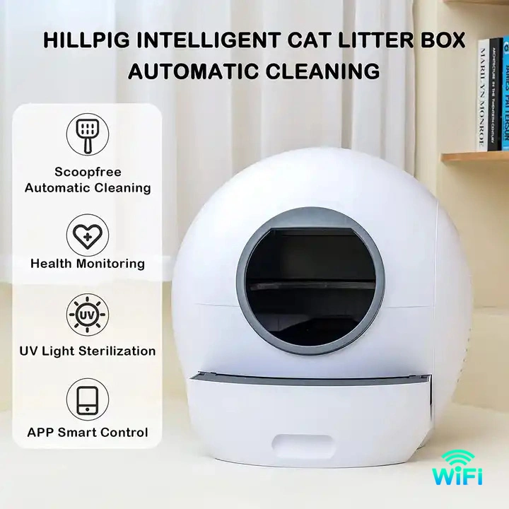 Intelligent Setting Automatic Mode Smart WiFi Control Cat Toilet Auto Cleaning Phone Remote Cat Litter Tray Health Disinfecting UV Sterilizing Cat Litter Box