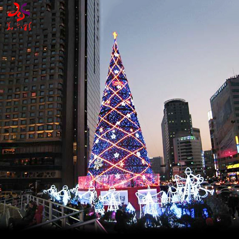 RGB Light Program Flocked Natural Commercial Slim Christmas Tree