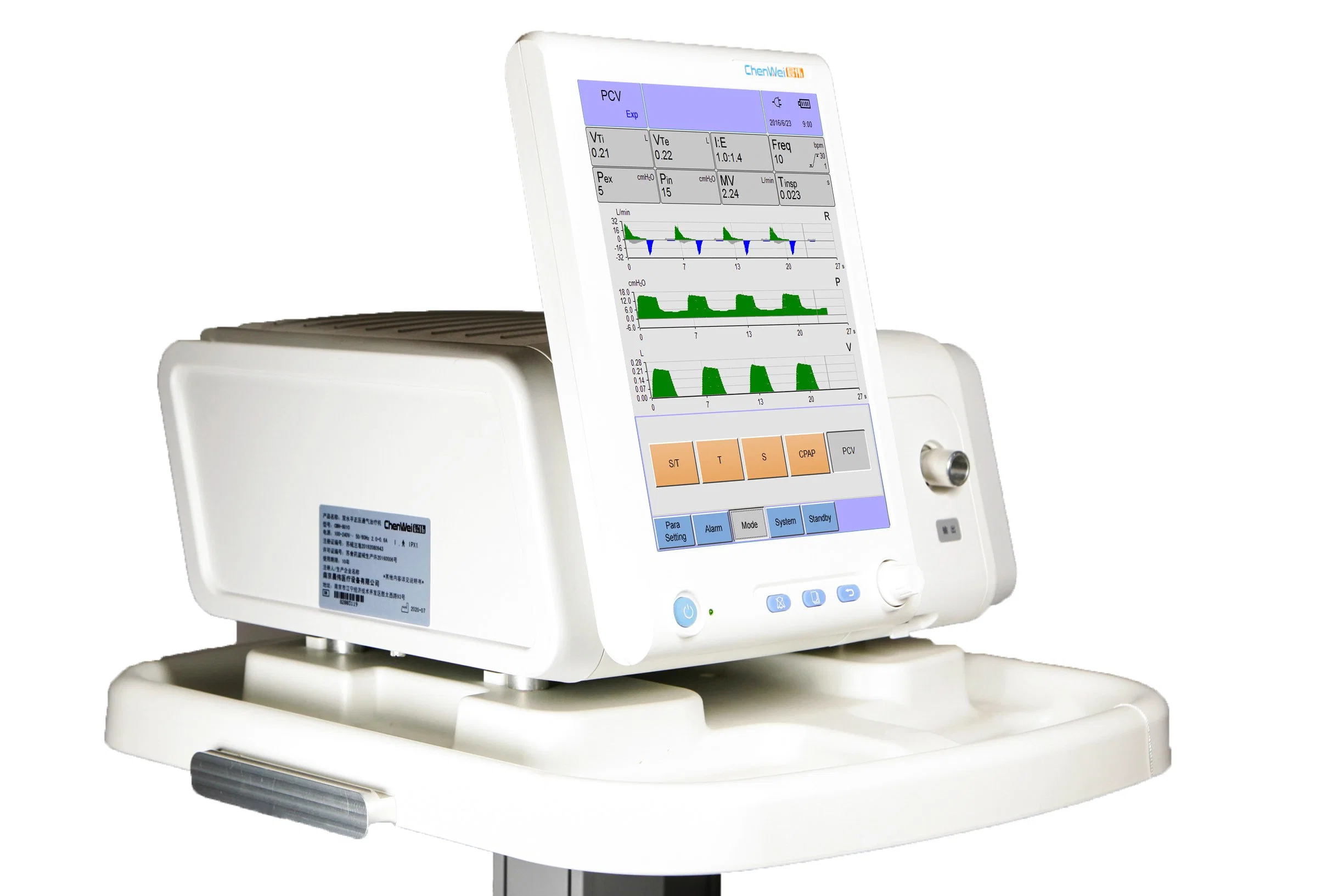 Medical Fan Adult and Infant ICU Turbine Ventilator Chenwei (CWH-8010) with High Flow Therapy