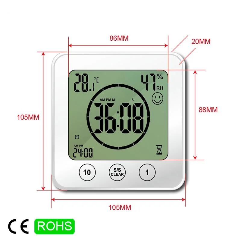 Comfort Level Display Count Down Timer Digital Thermometer Hygrometer