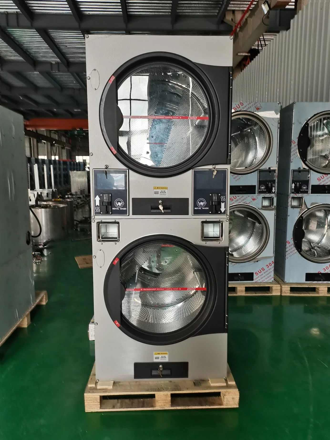 Commercial and Industrial Clothes Coin Operated Stacked Dryer