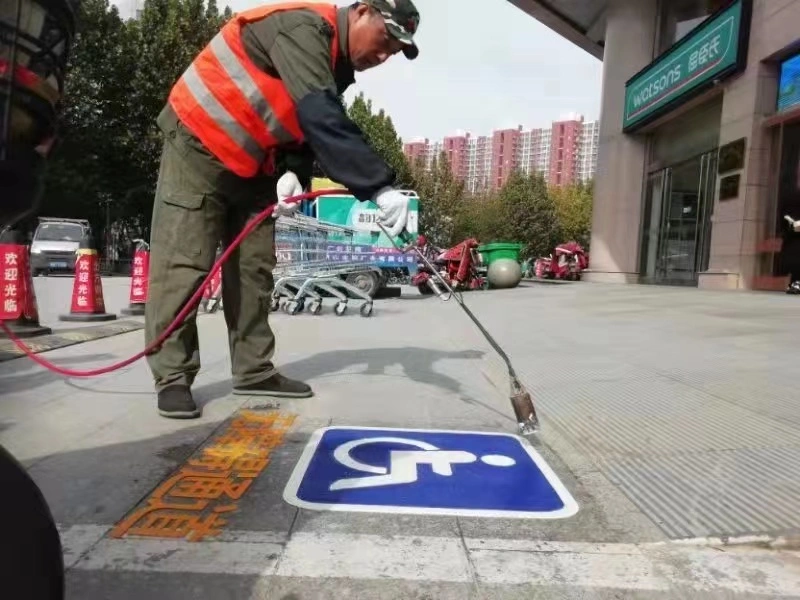 Fire Heating Adhesive Preformed Road Marking Tape, Hot Melt Road Marking Signs