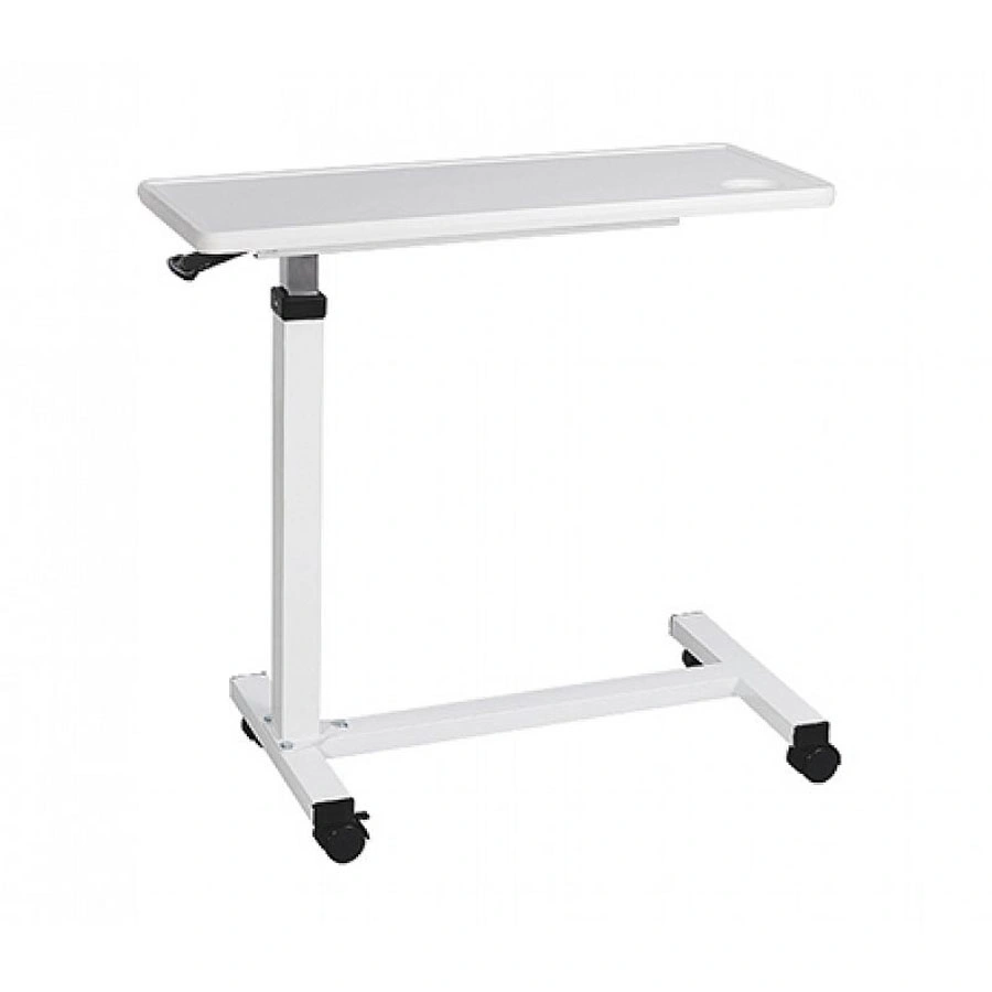 Hospital Overbed Table Overbed Bedside Table Hospital ABS Plastic Height Adjustable Patient Overbed Table Medical Dining Table