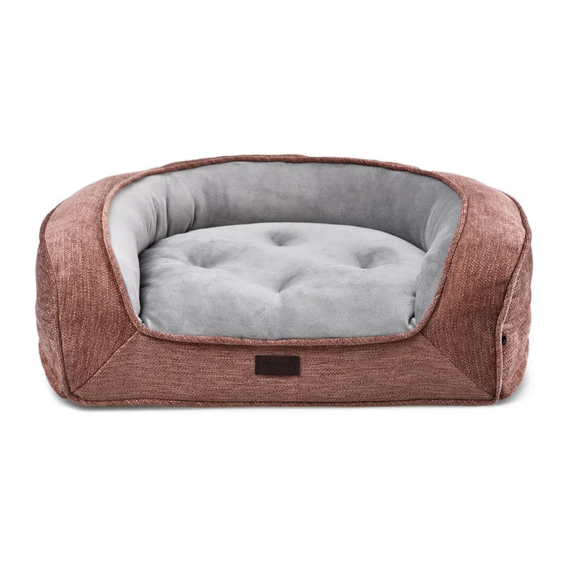 Pet Sofa Solid Orthopedic Memory Foam Luxury Pet Bed Washable Large Cushion Lounge Dog Bed with Non-Slip Bottom