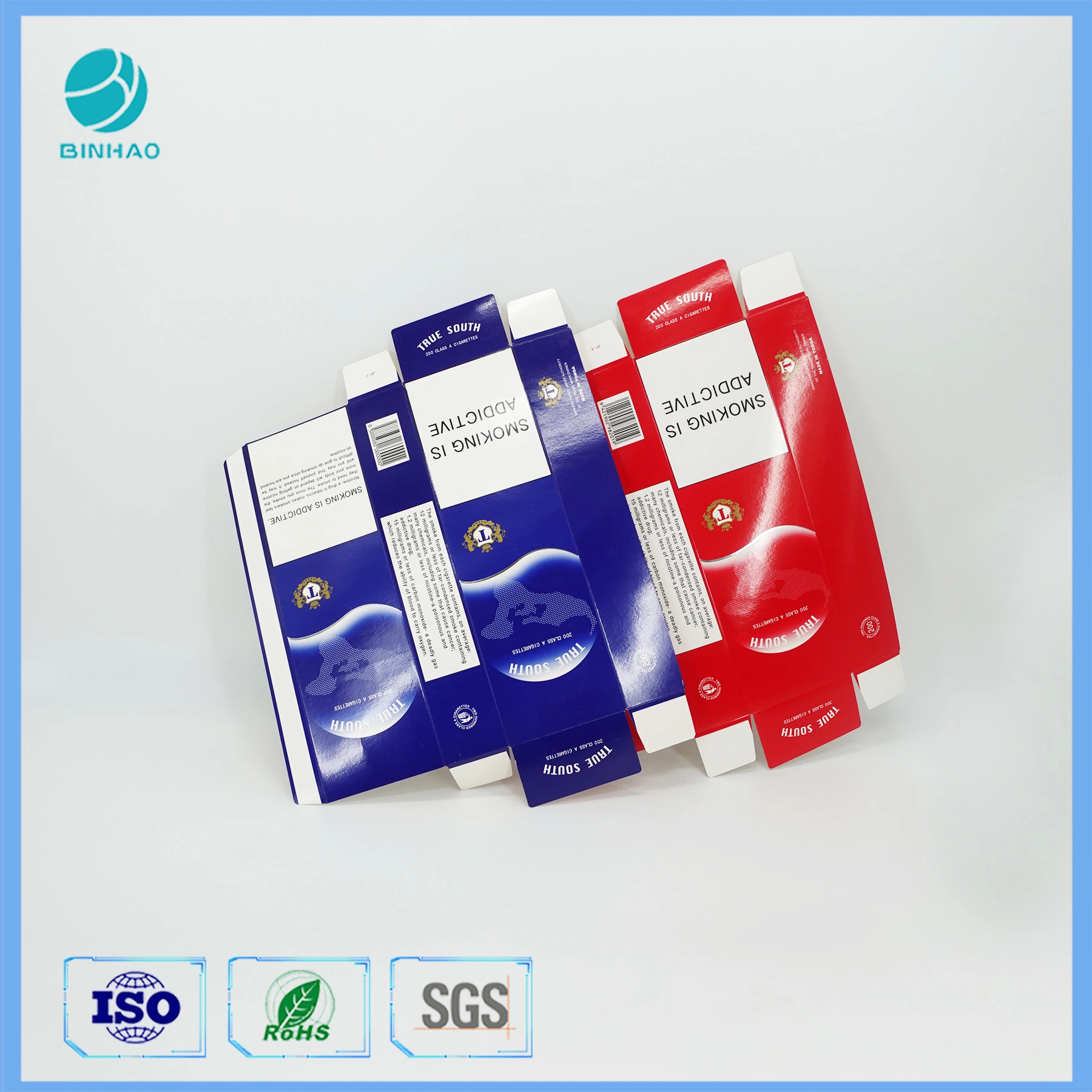 High quality/High cost performance Offset Printing Red Blue Custom Cigarette Cardboard Boxes