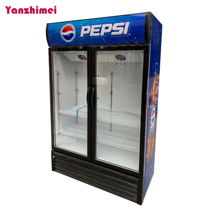 Gewerbliche Glas Kühlschrank Eintürer Getränke Display Kühler Aufrechte Kühlschrank