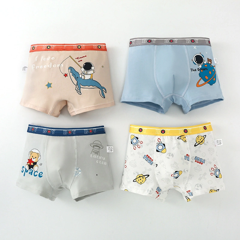 Boys' Underwear Kids' Cotton Boxers Shorts Baby Underpants 4-Set