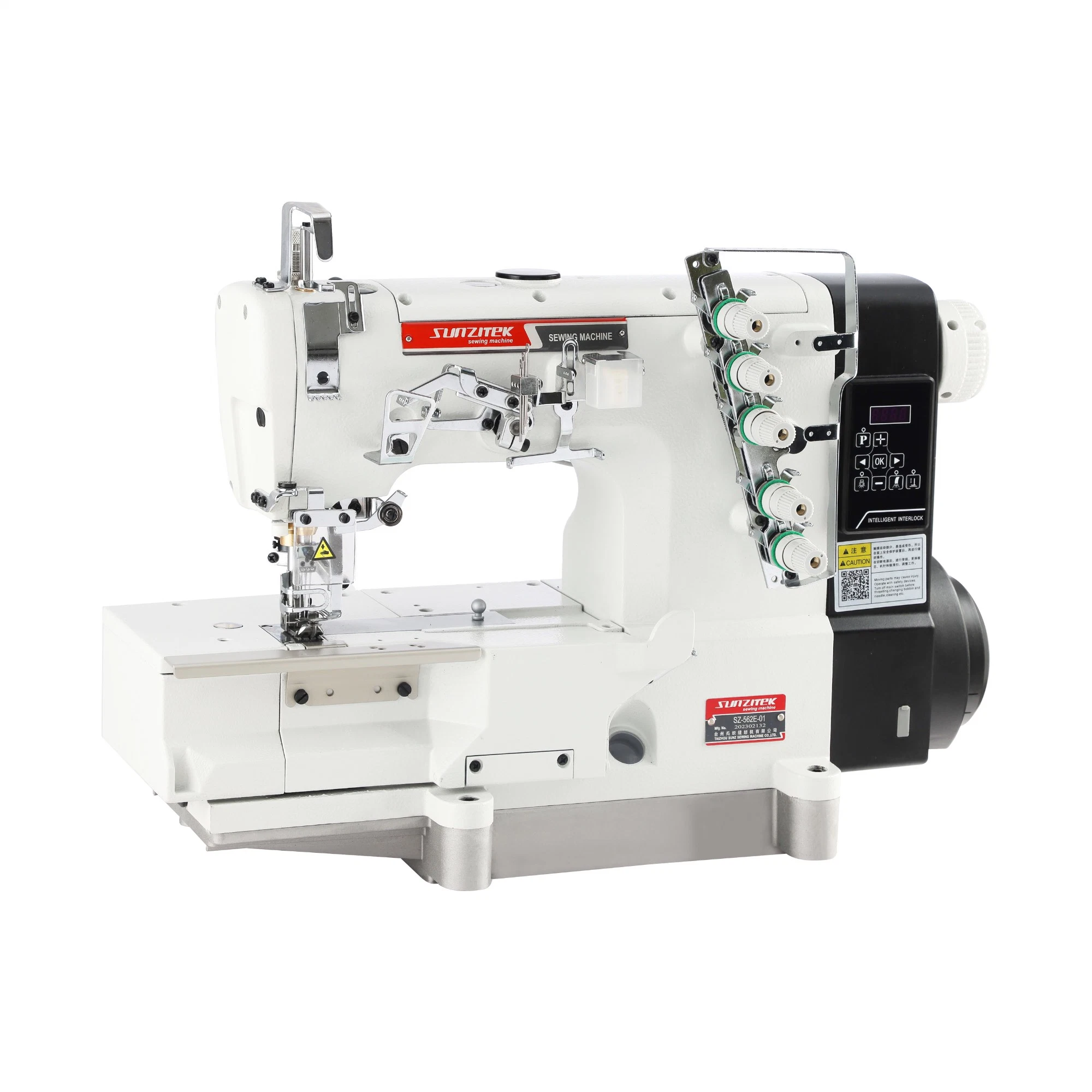 SZ-562e-01 Cama plana automática Corte e costura de cobertura elétrica Interlock Industrial Sewing Máquina para pano