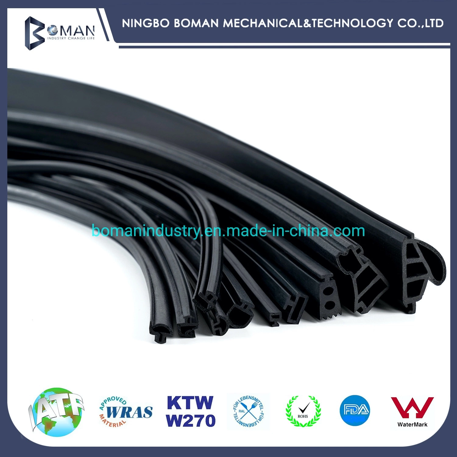 Rubber Cord Customize PVC Silicone EPDM Rubber Weather Seal Strip for Aluminum Frame