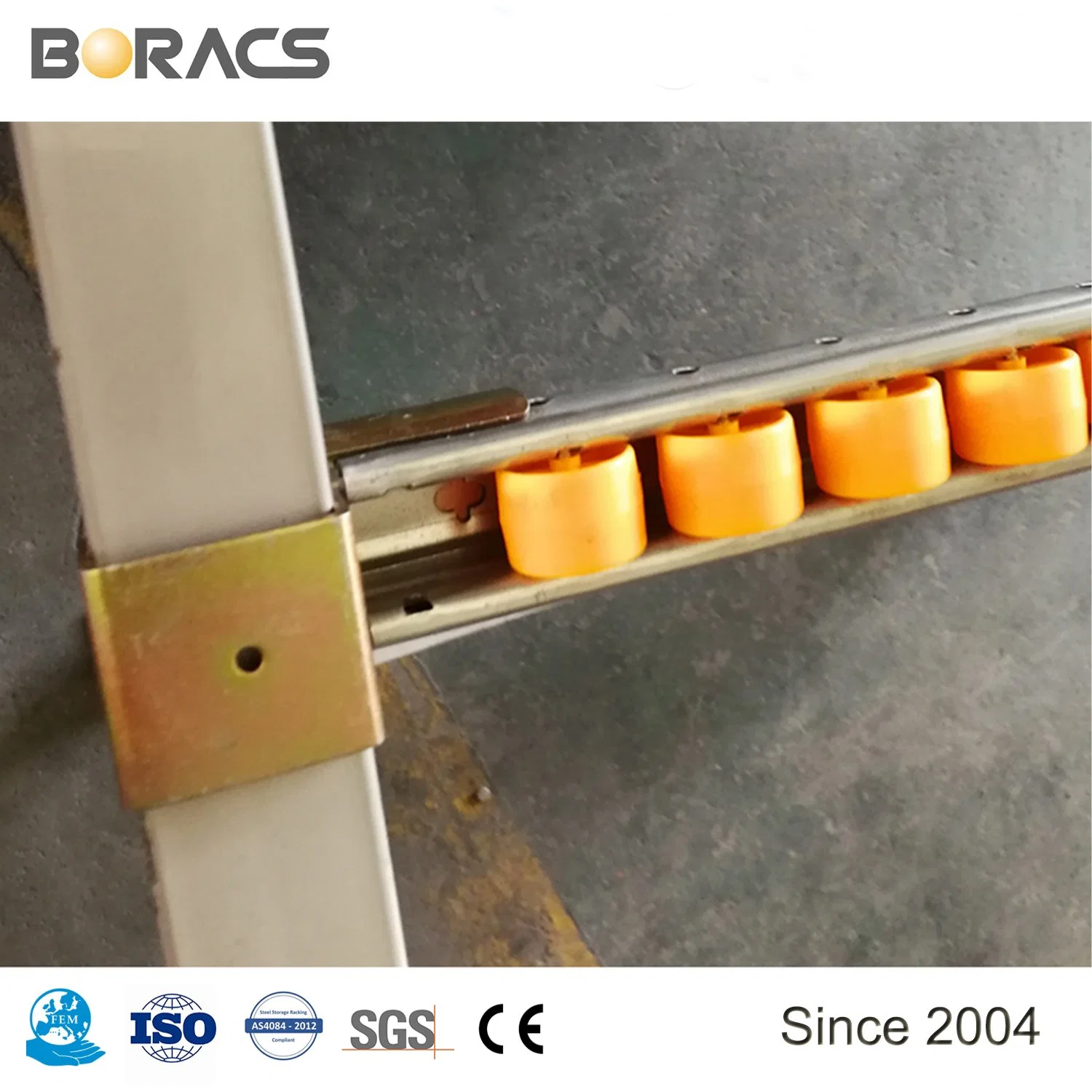 Rayonnages de stockage de la gravité de la Chine fifo Carton Flow Rack Racks de stockage par le biais de flux de rouleau de soutirage avec boîtier en plastique Bin