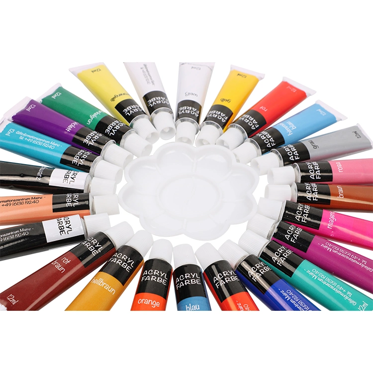 China Cheap OEM Supplier 12ml Aluminum Tube 24 Colors Acrylic Color Drawing Paint for Kids
