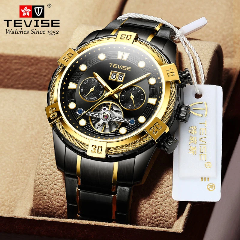 Tevise T869 Mens Automatic Watches in Wristwatches Leather